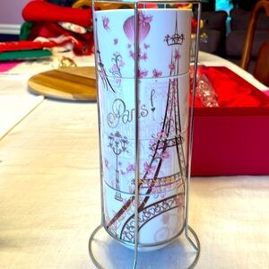 Paris porcelain coffee cups stacking tower. New